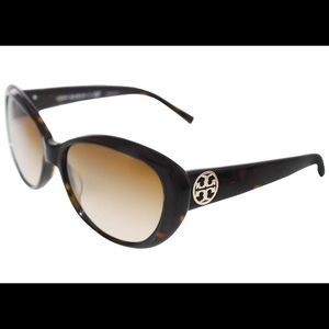 Tory Burch Oval Sunglasses Tortoise/Brwn Lens